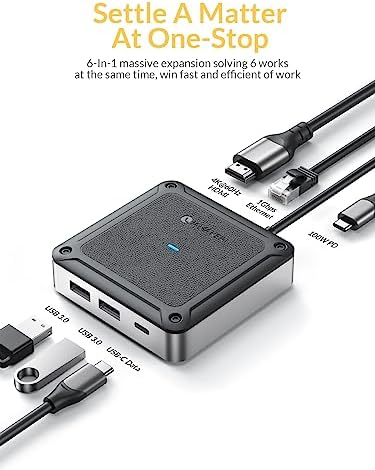 Transform Your Connectivity with the Ultimate 6 in 1 USB C Hub – 100 W Power Delivery, 4 K HDMI, Ethernet, and Dual USB 3.0 Ports for Unmatched Speed and Versatility – Perfect for Gamers, Professionals, and On-the-Go Users!