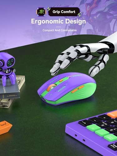 Streamlined Bluetooth Wireless Mouse – Rechargeable Ergonomic Multi-Device Mice (Tri-Mode: BT1/BT2 + 2.4 GHz) with USB Receiver, Stylish Khaki to Pink Design for Laptop, Mac Book, PC, i Mac, i Pad – Ultimate Comfort & Flexibility for Effortless Productivity
