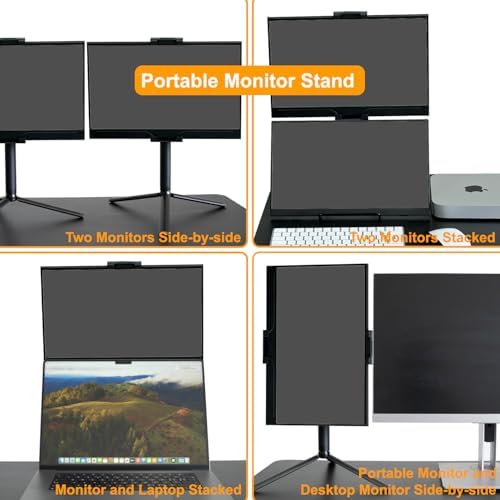 Versatile Travel Monitor Stand FL11 C: Adjustable Height Tablet Holder for 15.6-18.5 Inch Displays with Secure Clamp, Swivel/Tilt Features, and Compact Tripod Design for Enhanced Productivity on the Go