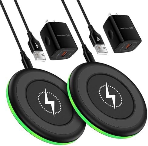 15 W Fast Android Wireless Charging Pad with QC 3.0 Adapter for Moto Edge, Samsung Galaxy S Series, and Google Pixel – Ultimate Charging Convenience with Through-Case Capability, Enhanced Safety Features, and Non-Slip Design for All Qi-Enabled Devices