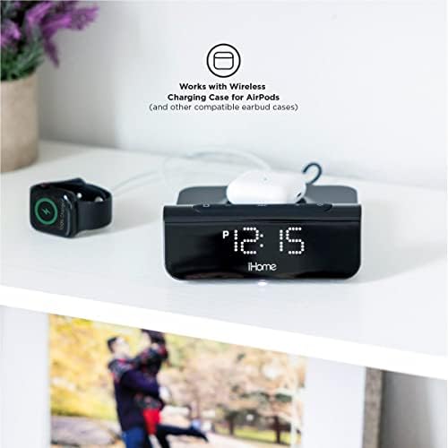 Revolutionary 3-in-1 Magnetic Fast Wireless Charging Clock for Mag Safe Devices – 25 W High-Speed Charging with USB-C & USB-A Ports, Stylish Alarm Clock for Seamless Integration into Your Space