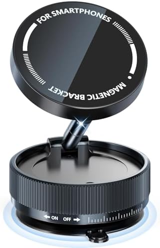 Universal 360° Rotatable Suction Cup Phone Holder for Cars – Advanced Magnetic Mount with Five Nano Gel Pads for Enhanced Stability on All Surfaces – Ideal Smartphone Stand for Safe Driving and Effortless Navigation