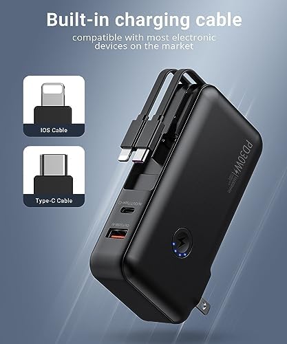 Ultimate 16,000 m Ah Portable Power Bank with Built-in AC Plug – Fast Charging for i Phone & Android Devices, Compact Design for On-the-Go Power Solutions, PD 30 W & QC4.0 Technology for Rapid Device Charging – Your Essential Travel Companion for All Electronics