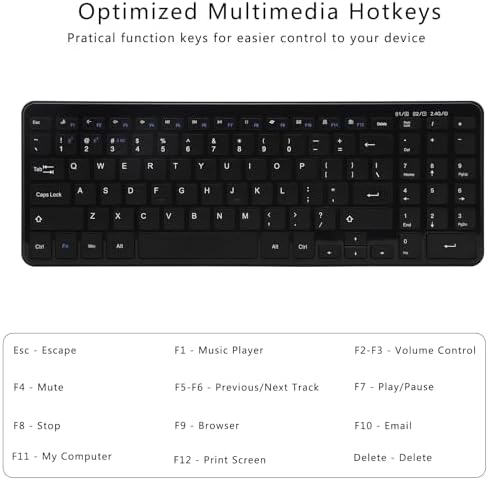 Universal Wireless Bluetooth Keyboard with Ergonomic Design, Dual USB & Bluetooth Connectivity, Number Pad & Media Hotkeys – Perfect for Windows Laptops, Tablets & More, Enhancing Productivity & Comfort