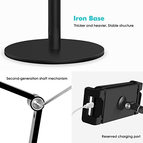 Transform Your Workspace with the Viozon 360-Degree Adjustable Overhead Stand – Premium Aluminum Holder for Smartphones & Tablets (3.5-11″) – Compatible with i Phone, i Pad Pro, Samsung, Nexus – Ergonomic Design for Enhanced Comfort and Stability – Perfect for Video Conferencing, Streaming, and Effortless Multitasking