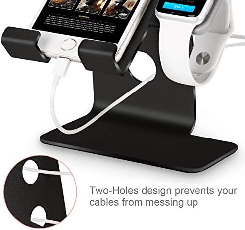 Sleek Dual Charging Station for Apple Watch & i Phone – Universal Compatibility for All Models (38 mm to 49 mm) – Fast-Charging Aluminum Dock in Silver Grey – Elevate Your Charging Experience with Enhanced Speed and Style – Perfect for Home or Office Organization – Tangle-Free Solution for Busy Lifestyles