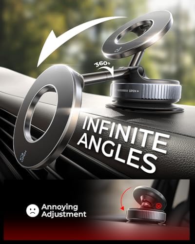 Revolutionize Your Driving Experience with the MRGLAS 2025 Enhanced Magnetic Phone Holder – Unmatched 89+ lbs Suction Power & 2800 gf Magnetic Force for Secure Mounting; 360° Adjustable Design for Optimal Viewing; Perfect for Mag Safe & All Smartphones; Ideal Gift for Men and Women on Father’s Day – Effortless Hands-Free Navigation & Sleek Vehicle Integration