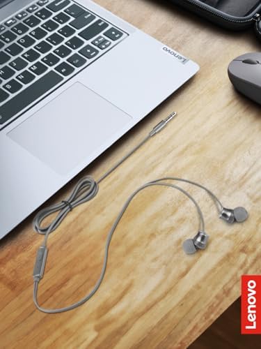 Lenovo 300 USB-C Wired In-Ear Headphones – Exceptional Sound Performance, Ergonomic Fit with Customizable Silicone Tips, Sleek Grey Design for Commuters, Gamers, and Professionals – Integrated Microphone with Play/Pause Control for Effortless Listening and Calls