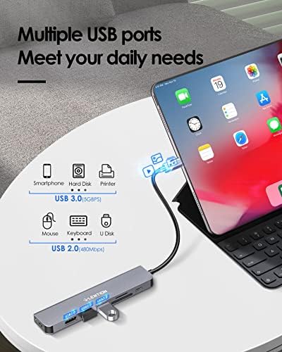 Elevate Your Connectivity with the LENTION USB C Hub: 100 W Fast Charging, 4 K HDMI Output, Dual Card Reader, and Versatile USB 3.0/2.0 Compatibility for Mac Book Pro, Mac Air, Surface, Chromebook, and More – Sleek Space Gray Design for Professionals and Creatives Seeking Enhanced Performance and Productivity