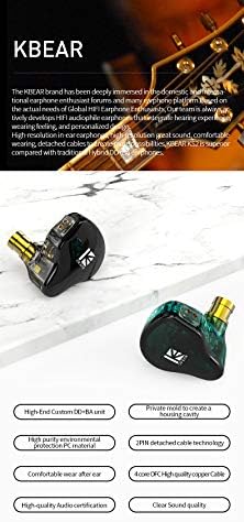 Transform Your Sound Journey with keephifi KBEAR Flash Hi-Fi Earphones – Premium Dual Driver Hybrid In-Ear Monitors in Stunning CNC Aluminum Alloy, Featuring Detachable 2 PIN-C Cable for Customization and Ergonomic Comfort for Extended Listening Sessions (Purple, Without Mic)