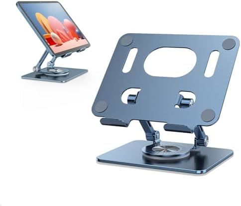 Revolutionary 360-Degree Swivel Tablet Stand – Adjustable, Multi-Functional Holder for i Pad Pro, Air, Mini & More (Sleek Silver) – Experience Unmatched Versatility and Stability for Streaming, Drawing, and Browsing