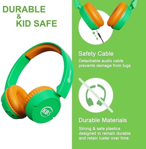 Contixo KB-5 Safe Listening Bluetooth Headphones for Kids – Foldable Over-Ear Design with 85 d B Volume Limiting – Stylish Pink & Blue Headphones for Comfortable Listening – Effortless Wireless Pairing with All Devices for Young Music Enthusiasts