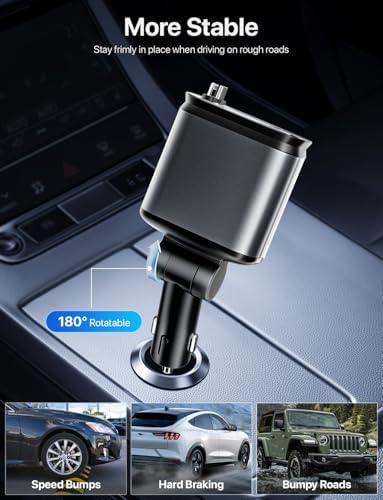 Revolutionize Your Drive: 66 W Retractable Car Charger with Starlight Ambiance – Fast Charging USB-C Adapter for i Phone 16/15/14/13/12 & Pixel – Space-Saving Design for Effortless Charging & Enhanced Automotive Experience