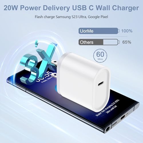 20 W USB-C Fast Charging Block: High-Efficiency Power Adapter for Google Pixel 9 Pro, i Phone 16 Pro Max & Samsung Galaxy Devices – Compact Design, Optimal Compatibility, and Advanced Safety Features for On-the-Go Charging Solutions