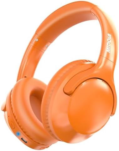 MIDOLA Hi-Fi Bluetooth Over-Ear Headphones – 68-Hour Playtime, Foldable Design for Ultimate Portability, Deep Bass with 6 Custom EQ Modes, Integrated Microphone for Crystal Clear Calls – Perfect for Travel and Home Office Use