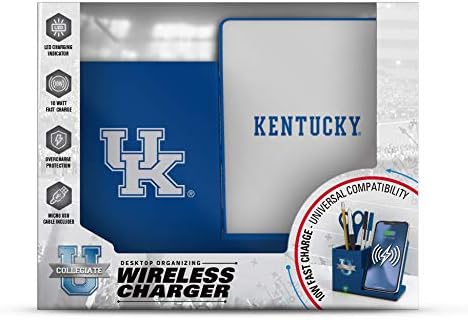 NCAA Unisex Fast Wireless Charging Stand & Desk Organizer – Stylish Multi-Device Charger for Sports Enthusiasts, Efficient Workspace Solution with Built-in Accessory Compartments