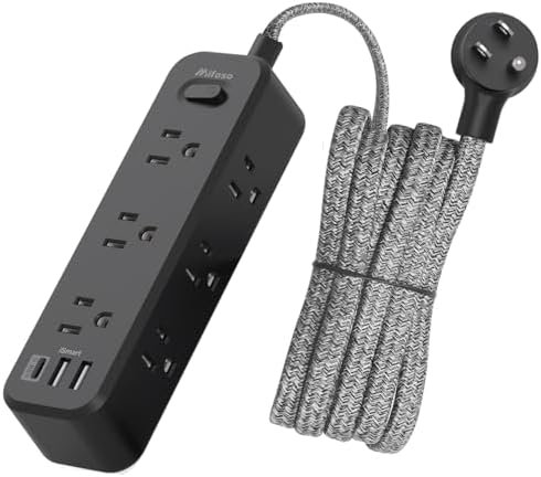 10 ft Power Strip with Surge Protection – 9 Outlets and 3 USB Ports for Fast Charging – Versatile Extension Cord for Home, Office, and Dorm Room – Safe and Efficient Multi-Device Management – Durable and Compact Design for Everyday Use