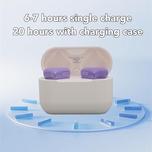 Heart-Shaped Bluetooth 5.3 Earbuds for Couples – Stylish Purple Wireless Earphones with Exceptional Hi-Fi Stereo Sound, Advanced Noise-Canceling Technology, and Portable Charging Case for Active Lifestyles and Romantic Escapes