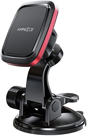 APPS2 Premium Magnetic Car Phone Holder with Adjustable Arm & 6-Magnet System – Universal Dashboard/Windshield Mount for All Smartphones – Ultimate Driving Safety and Convenience Accessory