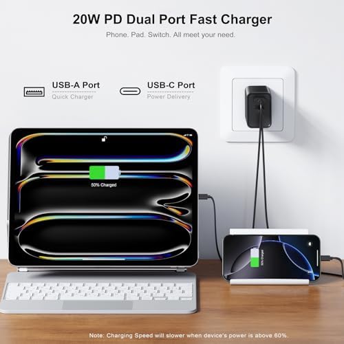 30 W Dual Port USB C Fast Charger Pack – Rapid Charging Adapter for i Phone 16/15/14/13/Pro/Pro Max & i Pad, Enhanced Compatibility with Samsung S21/S22 & Google Pixel – Compact Power Solution for Home, Office & Travel