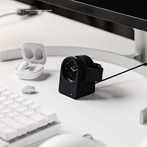 elago GWT3 Charging Dock for Samsung Galaxy Watch 8/8 Classic, 7/Ultra, 6/6 Classic, 5/5 Pro – Stylish Black Stand with Classic Clock Design for Enhanced Charging Efficiency and Desk Organization – No Cable Included – Perfect Smartwatch Accessory for Home and Office