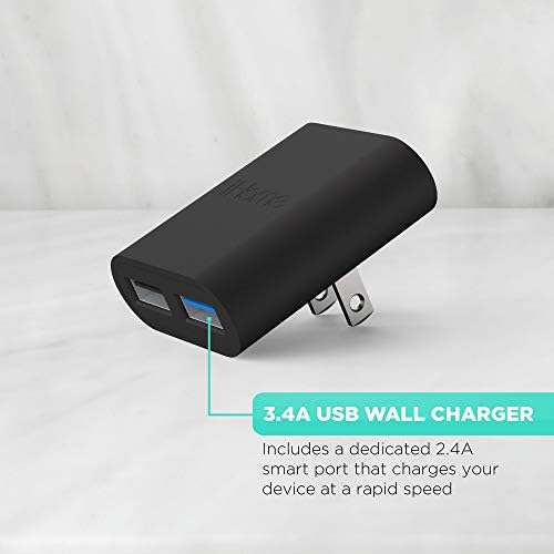 i Home 2-Port USB Wall Charger – Compact Dual Port AC Adapter for Rapid Device Charging – Flat Design for Travel & Home Use – Enhanced Compatibility with Smartphones & Tablets – Safe, High-Speed Charging Solution