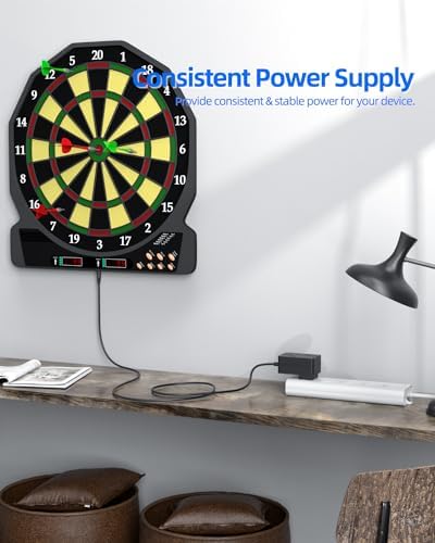 Superer 9 V AC Adapter for Halex Electronic Dart Boards – Ultimate Replacement Power Supply for Enhanced Gaming Performance – Compatible with Models 64576, 64401, 5400, Titan BTX, 69901, 3200, & Millenia 5.0 – Durable, Lightweight, and Safety-Optimized Charger for Uninterrupted Playtime