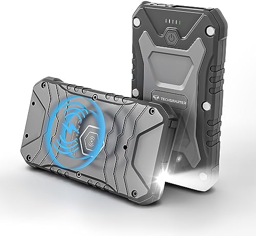 Ultimate 10000 m Ah Rugged & Waterproof Wireless Power Bank – Fast Charging Outdoor Charger for i Phone 16, 15, 14, 13, 12, 11 & Samsung Galaxy S25, S24, S23, S22, S21 – Heavy-Duty Portable Battery for Camping and Extreme Adventures, Reliable Charging On-the-Go