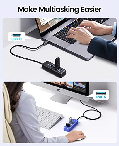 Ultra-Slim 4-Port USB 3.0 Hub by ORICO – High-Speed Data Splitter with 1.65 ft Extended Cable for Enhanced Connectivity, Perfect USB Adapter for Laptops, PCs, Mac Books, Xbox & More – Effortless Plug-and-Play Design for Seamless Device Management