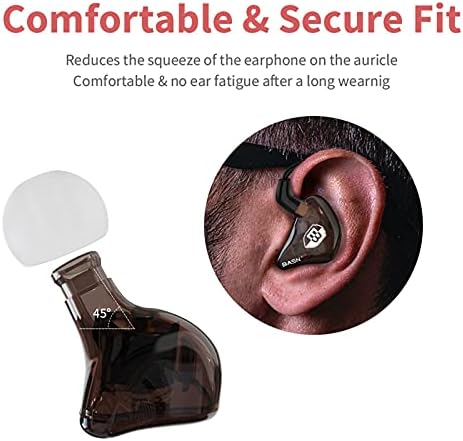 BASN Bsinger PRO Dynamic Driver In-Ear Monitor Headphones for Musicians – Premium Noise Isolating Earbuds with Dual Detachable MMCX Cables (Sleek Black Finish) for Ultimate Sound Clarity and Comfort