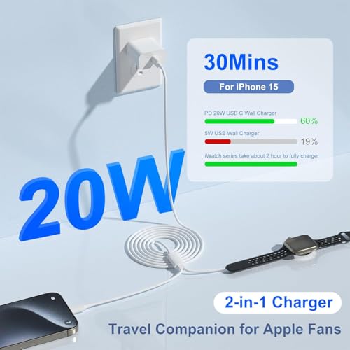 3 in 1 2025 Upgraded Apple Watch Charger,USB C Charger for iPhone 16 15 14 /iWatch/Samsung/AirPods 4 Multiple Devices Fast Charging Cable Travel Essentials Cords for iWatch Ultra/SE/10/9/8/7/6/3-Pink – Enhanced Compatibility and Speed
