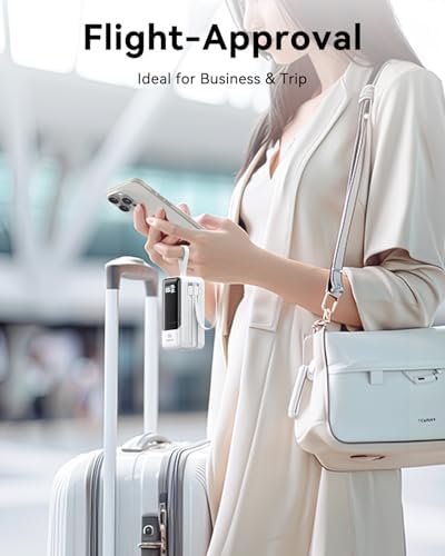 Ultra-Fast 65 W Portable Laptop Charger – 18400 m Ah Power Bank with Smart Display, Dual Built-in Cables, 4 Output Ports, Travel-Friendly Design for Mac Book, i Phone 15/14/13, i Pad, Samsung – Compact Power Solution for On-the-Go Charging