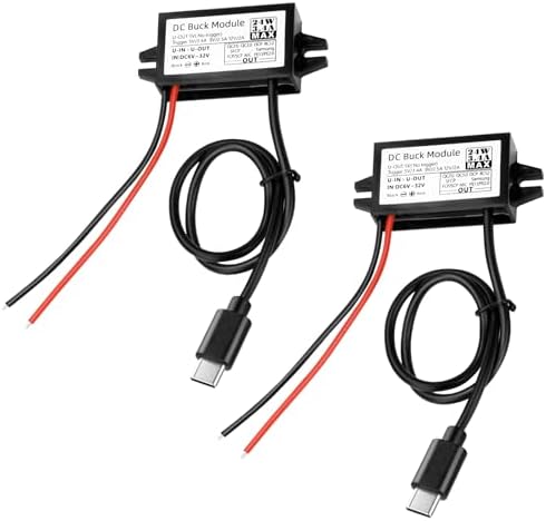 Aideepen Dual-Pack 24 W DC-DC Converter Module – High-Efficiency 12 V/24 V to 5 V USB-A Car Charger for Rapid Device Charging and Universal Compatibility in Automotive Applications