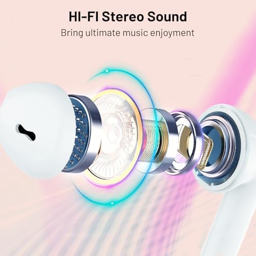 Premium Pink IP7 Waterproof Wireless Earbuds with Superior Noise-Cancelling Technology – Ultimate 50-Hour Playback & LED Charging Case for Enhanced Comfort in Sports and Daily Life