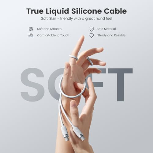High-Speed 60 W USB C Cable Set [2-Pack, 10 ft] – Versatile Fast Charging Silicone Cord for i Phone 16, Samsung Galaxy S24, Mac Book Air, and More – Durable Design for Maximum Compatibility and Extended Reach (Black & White)