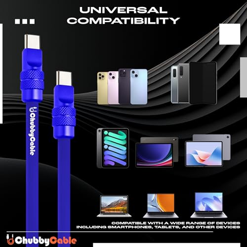 chubbycable Chubby 2.0 Anodized Version – 240W USB C Cable Reflective Shine Charge Cable Silicone Fast Charging Cable, Orange, Type C to Type C, 3.3FT – Enhanced Compatibility and Speed