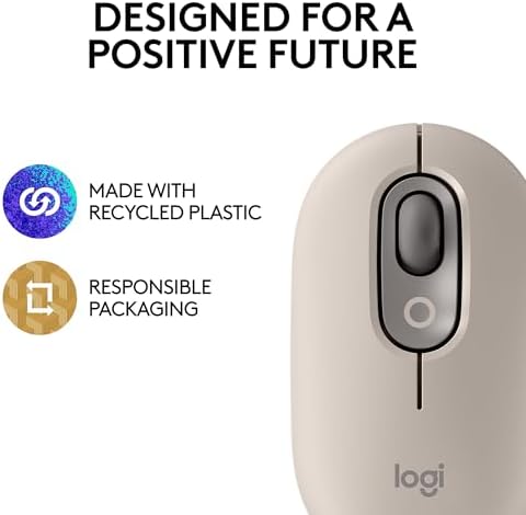 Logitech POP Wireless Mouse in Heartbreaker Rose – Customizable Emojis, Silent Click Technology, Precision Scrolling & Multi-Device Compatibility for Effortless Navigation and Personal Expression