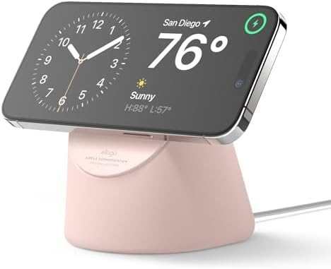 elago MS1 Charging Stand Compatible with MagSafe Charger – Premium Silicone Stand Compatible with iPhone 16/15/14/13/12 Series, Designed for iOS StandBy mode [Jean Indigo][Charging Cable Not Included] – Enhanced Compatibility and Speed