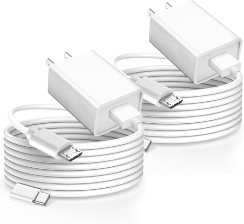 10 ft Micro USB Cable – 2 Pack for PS4 Controllers & Security Cameras – Enhanced Fast Charging & Rapid Data Transfer, Durable & Flexible Design for Uninterrupted Gaming and Reliable Surveillance, Universal Compatibility with Wyze, YI Cam, Simpli Safe, Blink Mini, Ring Indoor Camera