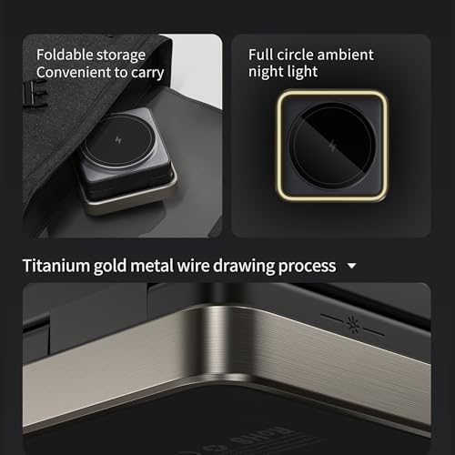 Ultimate 3-in-1 Magnetic Wireless Charging Hub for i Phone 16/15/14/13/12, Apple Watch & Air Pods Pro/3/2 – Space-Saving Foldable Design with Fast Charging Technology, Enhanced Safety Features, and Universal Compatibility for On-the-Go Convenience