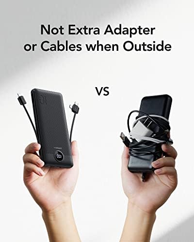 VEGER Ultra-Slim 10,000 m Ah Portable Charger with Built-in Cables and Integrated Wall Plug – Fast Charging Power Bank for i Phone, i Pad, Samsung, and More – Essential Travel Battery Pack for On-the-Go Charging and Enhanced Device Compatibility