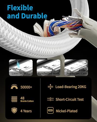esbeecables USB C Cable, 3-Pack 6FT USBC to USBC Cable for iPhone 16 15 Pro Max Car Charger, 60W (3A) Type C Cable Fast Charging for Samsung Galaxy S24/23,AirPods 4,iPad,MacBook Air/Pro USBC Charger – Enhanced Compatibility and Speed