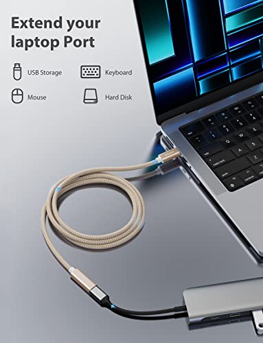 Stouchi 6.6 FT USB-C Extension Cable – Type C 3.1 Male to Female, Ultra-Fast Charging & Data Transfer for PSVR2, Galaxy S23, i Pad Mini/Pro, Mac Book Air M1/M2, and Mag Safe – Enhanced Connectivity & Durability for Gaming and Streaming