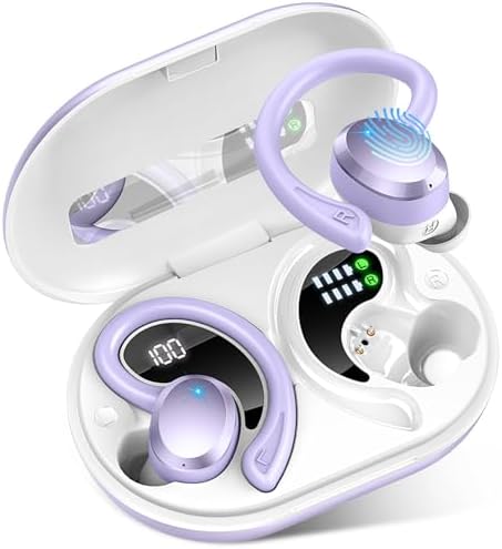 Premium Bluetooth 5.3 Wireless Earbuds – IP7 Waterproof Sport Headphones with 48-Hour Battery Life, Noise-Cancelling Mic, and 3 D Hi-Fi Stereo for Ultimate Workout Performance – Perfect for Running and Gym Enthusiasts