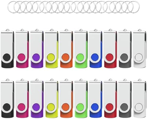 Reliable Wooolken 32 GB USB Flash Drives 10-Pack – Portable Memory Sticks with Keychains for Effortless File Transfers on PC & Laptop – Fast USB 2.0 Storage Solution in Sleek Black Design
