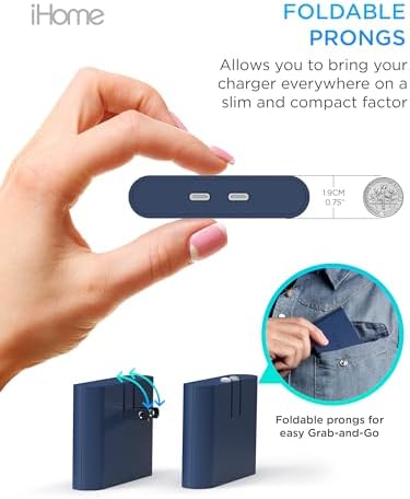i Home 2-Port USB Wall Charger – Compact Dual Port AC Adapter for Rapid Device Charging – Flat Design for Travel & Home Use – Enhanced Compatibility with Smartphones & Tablets – Safe, High-Speed Charging Solution