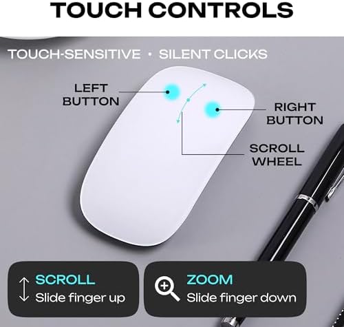Sleek Bluetooth Rechargeable Mouse – Ergonomic Design for Ultimate Comfort, Whisper-Quiet Clicks, Rapid 15-Minute Charging, Perfect for Laptop, Tablet, PC, Office, and Travel – Elevate Your Productivity Anywhere