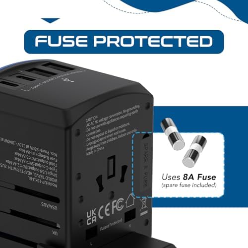 Ultimate Compact Travel Power Adapter for UK & Ireland – Dual USB & USB-C Fast Charger with 3.1 A Output – Type G Plug Converter for Seamless Global Connectivity in Hong Kong, England, Dubai, and Saudi Arabia – Safe, Efficient Design for Smart Travelers