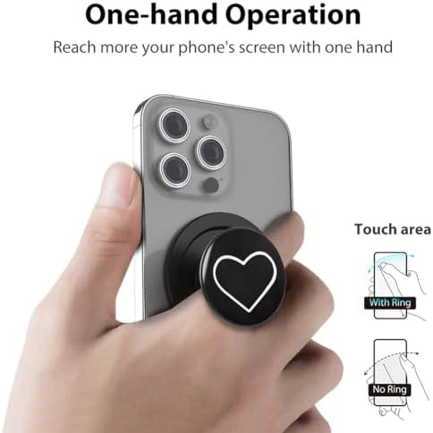 Magnetic Phone Grip for MagSafe, Phone Ring Holder Finger Kickstand Wireless Charging Compatible, Adjustable Magnet Phone Rings Gripper Stand for iPhone Mag-Safe Accessories – Sparkle Black – Enhanced Compatibility and Speed