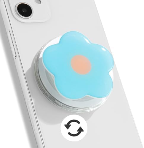 Coral Floral Daisy Phone Grip & Fidget Spinner – Mag Safe Compatible Lightweight Accessory for Enhanced Stability, Stress Relief, and Effortless One-Handed Use – Stylish and Durable Magnetic Stand for i Phone Users